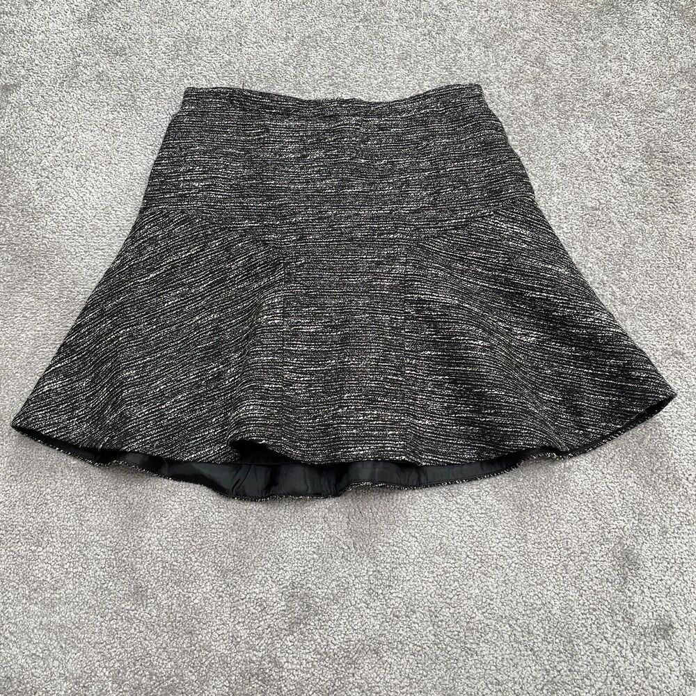 J. Crew Tweed A-Line Short Mini Skirt Womens 0 Heather Gray Lined Casual Peplum